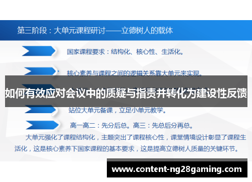 如何有效应对会议中的质疑与指责并转化为建设性反馈